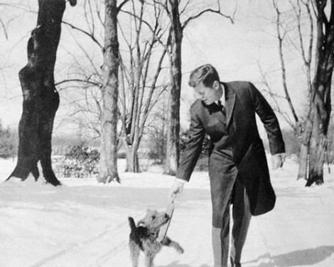 President Kennedy with Dog 